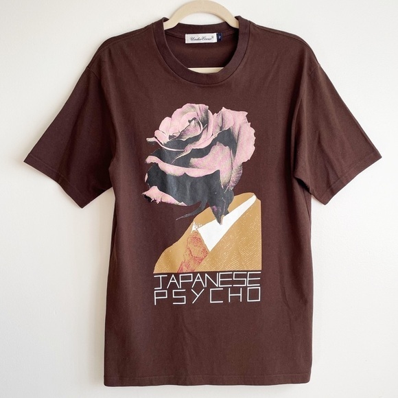 UNDERCOVER Japanese Psycho rose graphic tee shirt size 2 chocolate brown cotton - Picture 7 of 8